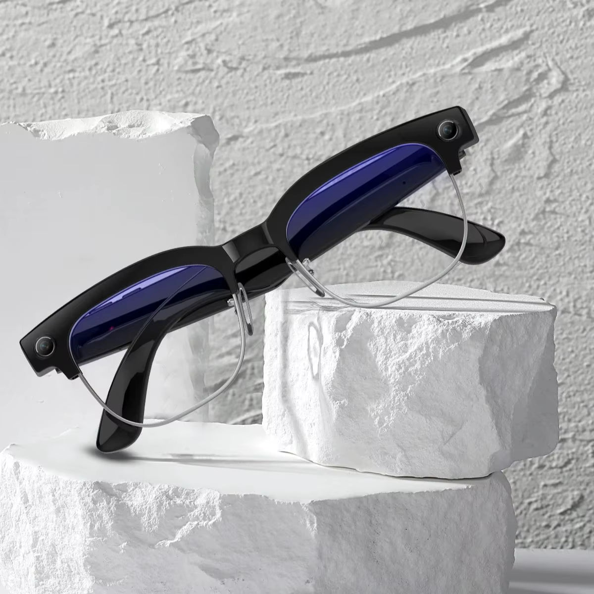 2026 Smart Glasses AI 4K UHD 8MP 800W Camera Video Call Translation Voice Assistant Music Smart Glasses Replacable Lens