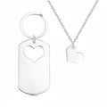 Custom Engraved Mother Daughter Keychain and Necklace Set