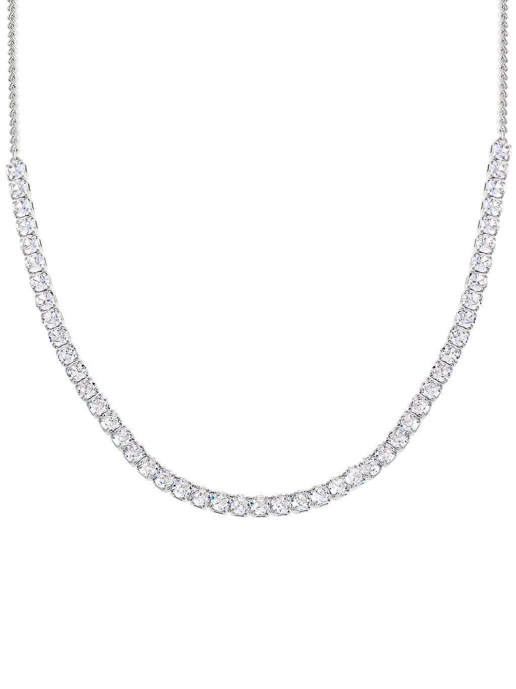 Brilliance Fine Women'S Silver Plated Brass Cubic Zirconia Tennis Necklace and Earring Set