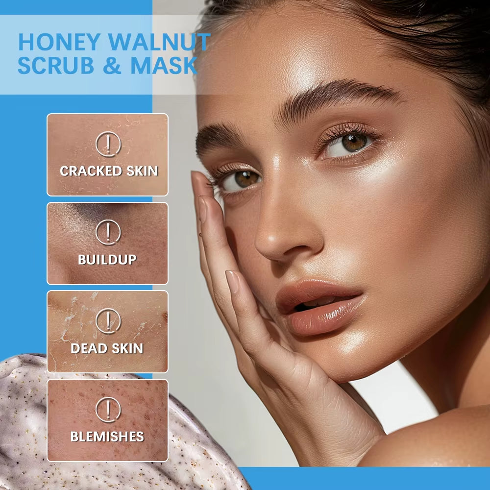 Facial Scrub & Mask Moisturizing Nourishing Skincare Facial Scrub for Honey Walnut Face Cream Facial Exfoliants Skin Care