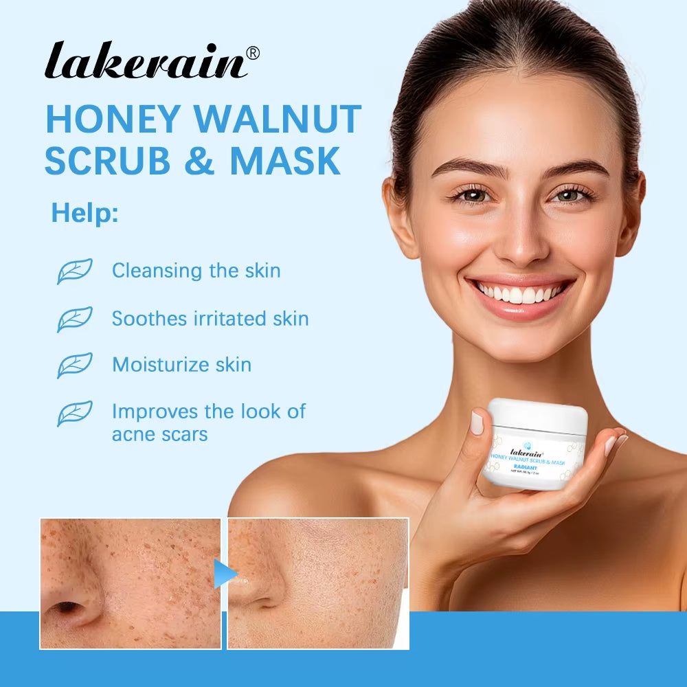 Facial Scrub & Mask Moisturizing Nourishing Skincare Facial Scrub for Honey Walnut Face Cream Facial Exfoliants Skin Care