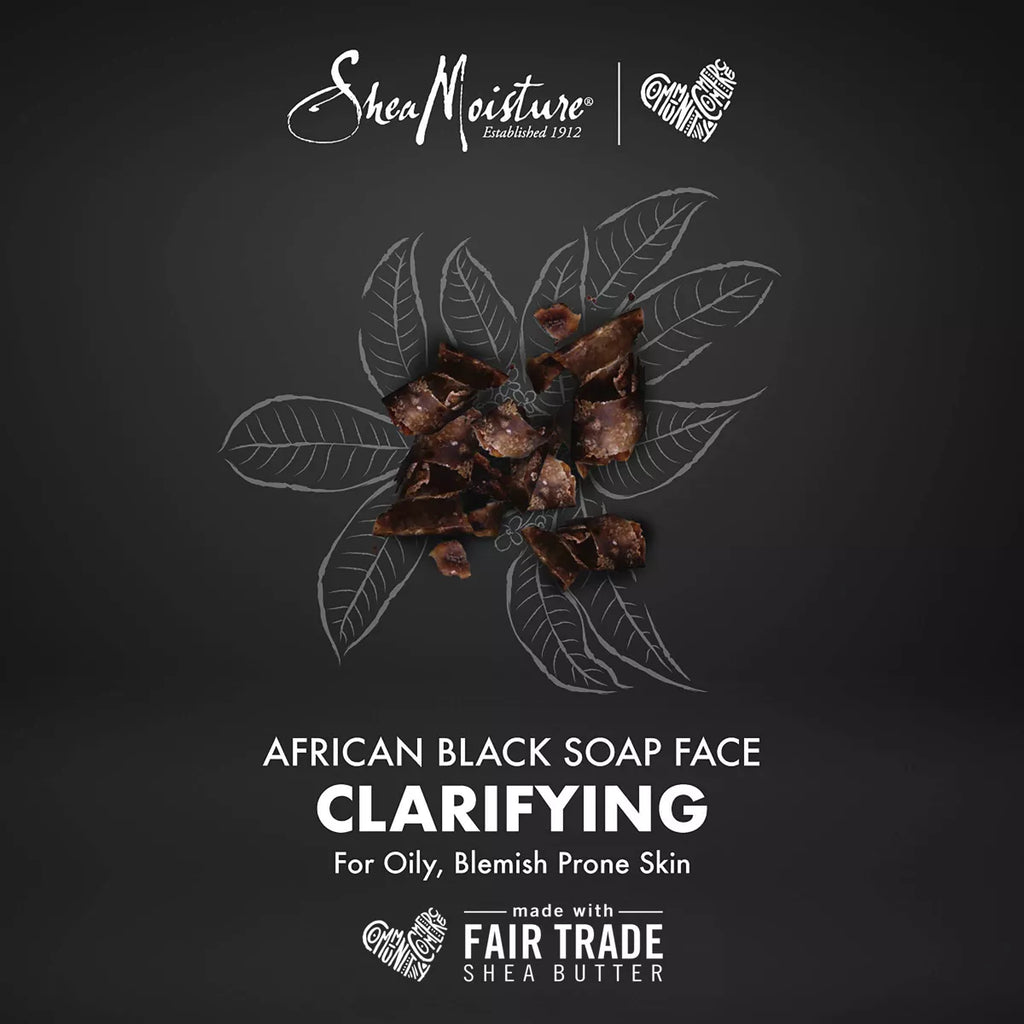 Sheamoisture African Black Soap Clarifying Facial Wash & Scrub - 4 Oz: Paraben-Free, Sulfate-Free, Acne-Prone Skin