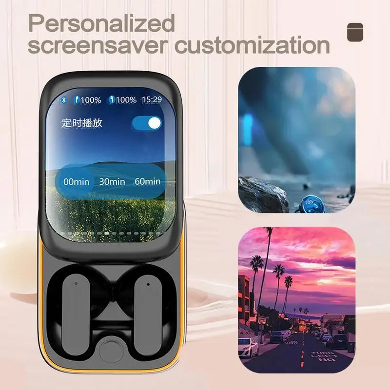 Touch Screen Earbuds Smart Earbuds Wireless Earbuds Slider Earphones Cordless Earbuds Full Color Touchscreen Ear Buds In-Ear