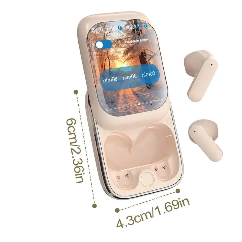 Touch Screen Earbuds Smart Earbuds Wireless Earbuds Slider Earphones Cordless Earbuds Full Color Touchscreen Ear Buds In-Ear