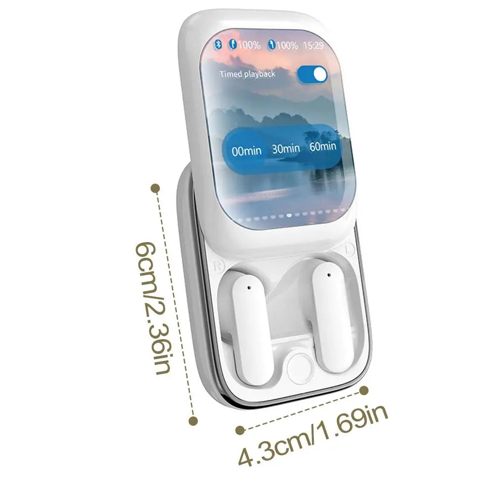 Touch Screen Earbuds Smart Earbuds Wireless Earbuds Slider Earphones Cordless Earbuds Full Color Touchscreen Ear Buds In-Ear