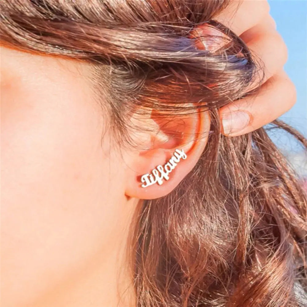 DIY Custom English Letter Name Earrings Personalized Custom Earrings Holiday Gift