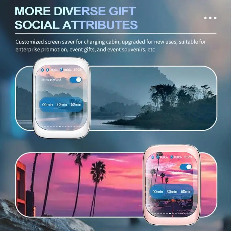 Touch Screen Earbuds Smart Earbuds Wireless Earbuds Slider Earphones Cordless Earbuds Full Color Touchscreen Ear Buds In-Ear