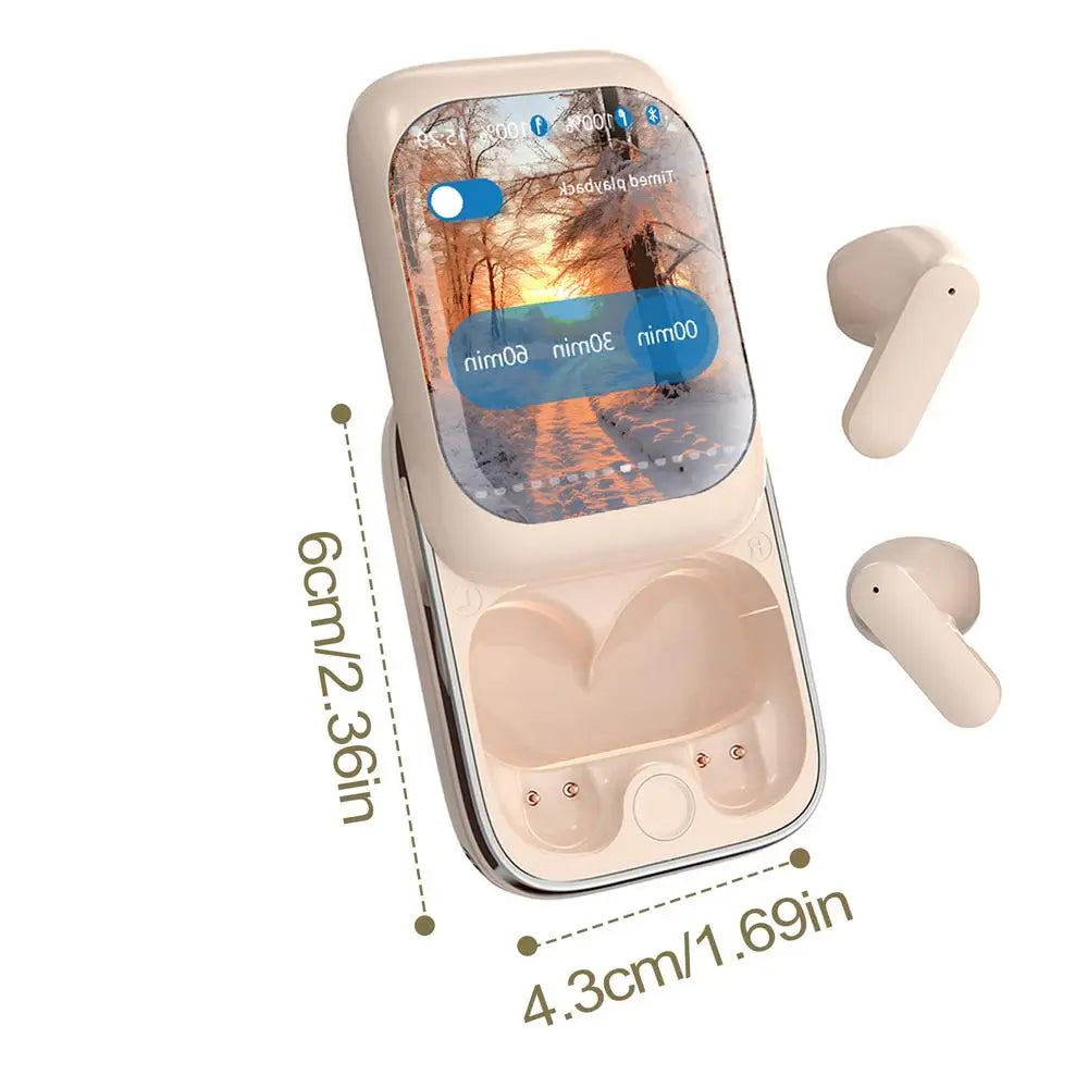 Touch Screen Earbuds Smart Earbuds Wireless Earbuds Slider Earphones Cordless Earbuds Full Color Touchscreen Ear Buds In-Ear