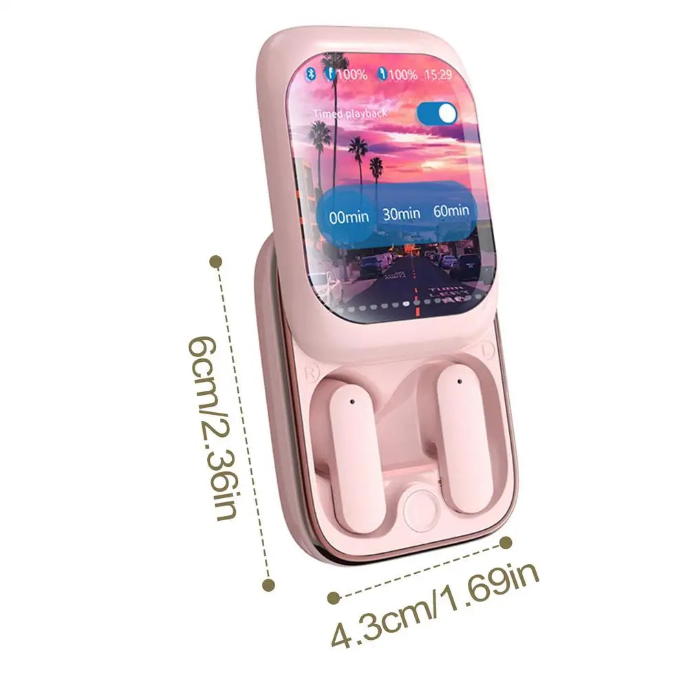 Touch Screen Earbuds Smart Earbuds Wireless Earbuds Slider Earphones Cordless Earbuds Full Color Touchscreen Ear Buds In-Ear